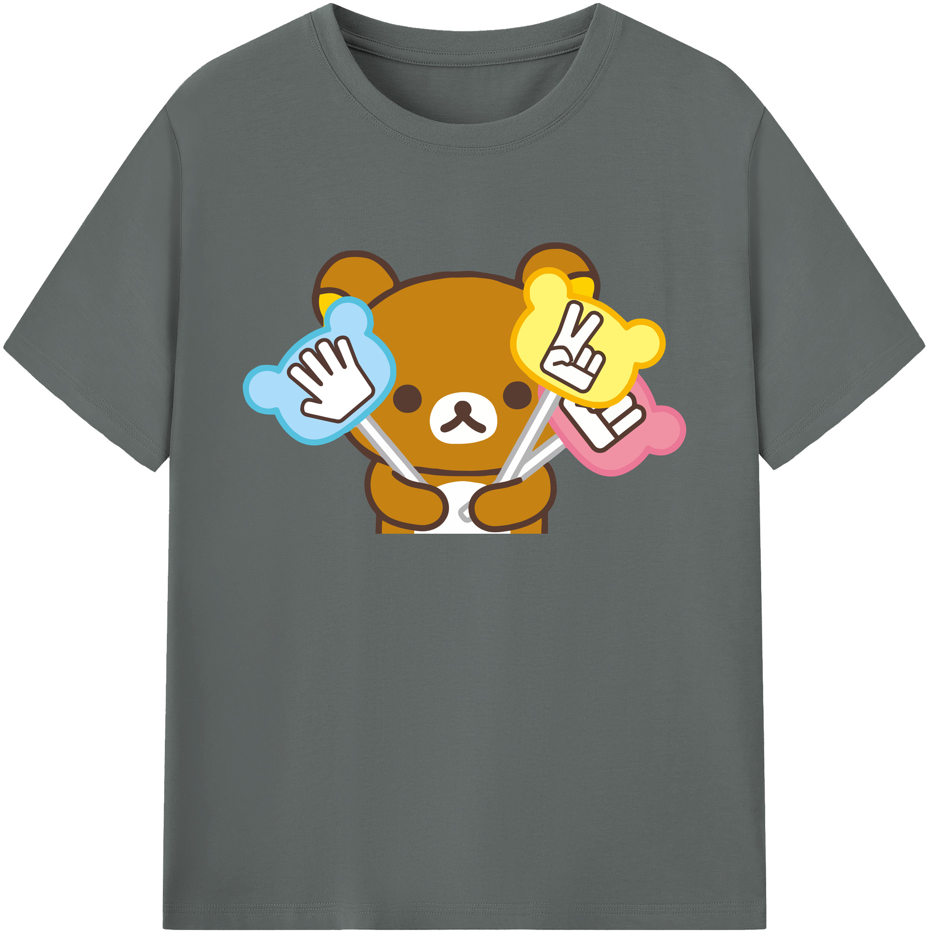（画像用） リラックマ リラックマ キイロイトリ Rilakkuma Korilakkuma Kiiroitori 綿100％ メンズ半袖Tシャツ｜肌触りやわらか＆通気性